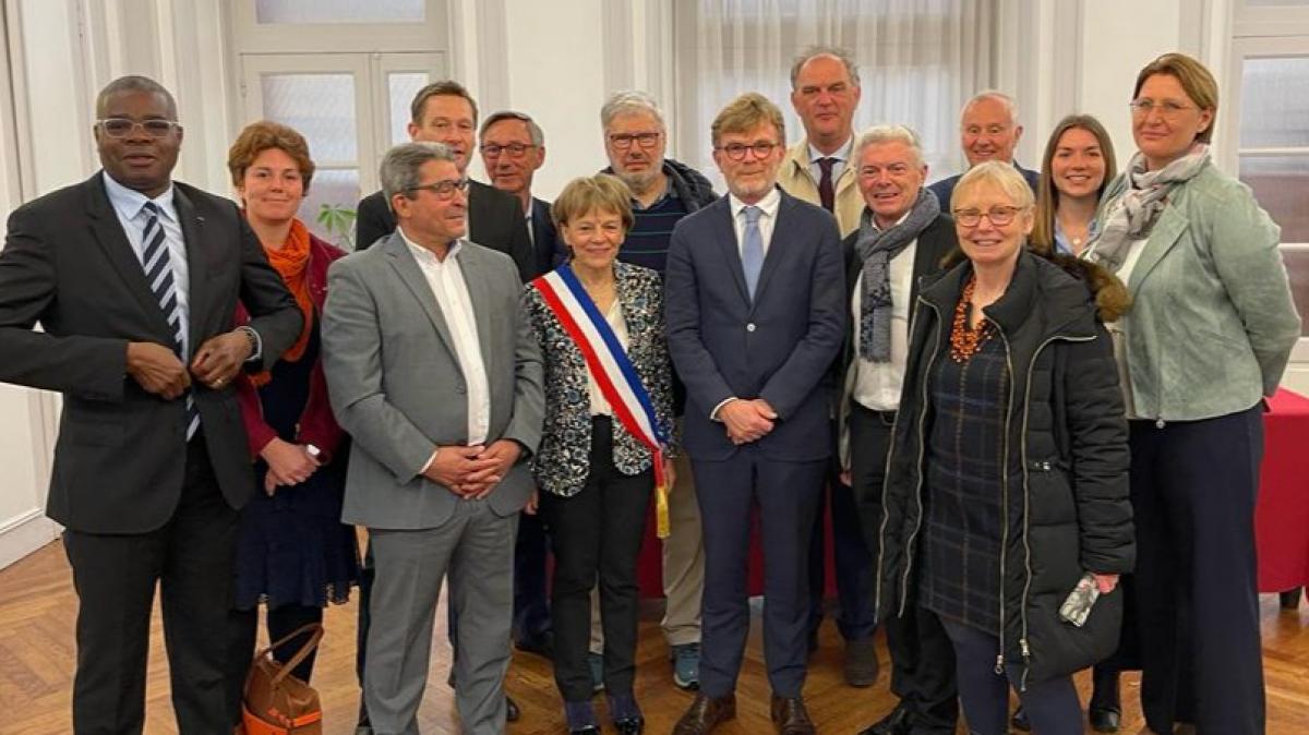 Venue de Marc Fesneau dans le Morbihan, mairie de Pontivy